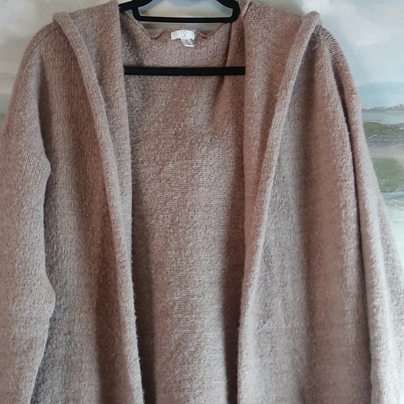 BP Tan (Kind of a pink/tan?) Long Soft Hooded Cardigan w/ Front Pockets Size XS - Picture 3 of 5